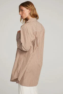Online Chaser Brand Kerstin Whiskey Stripe Button Down