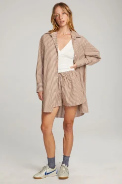 Online Chaser Brand Kerstin Whiskey Stripe Button Down