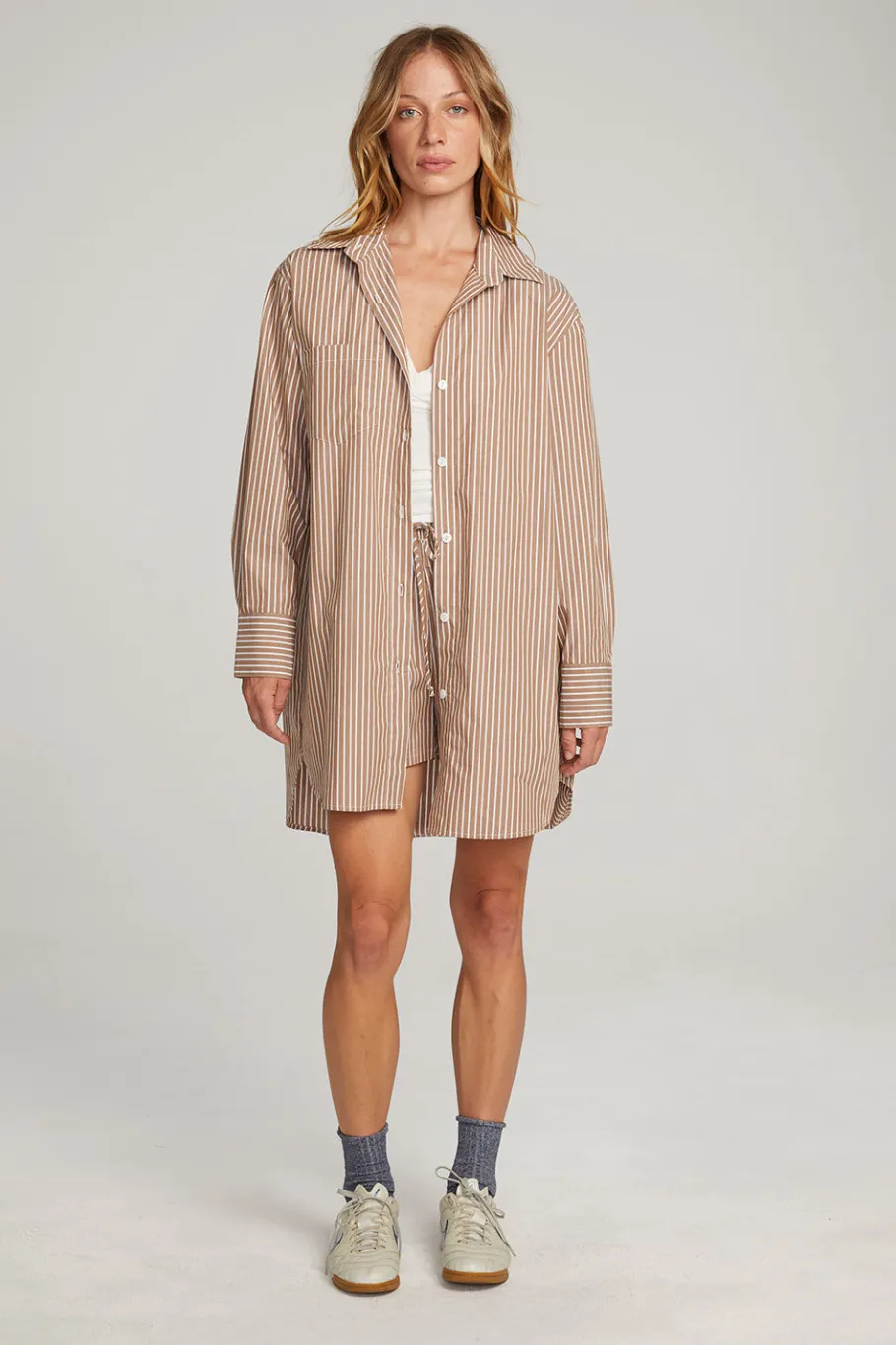 Online Chaser Brand Kerstin Whiskey Stripe Button Down