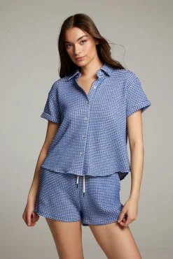 Flash Sale Chaser Brand Key West Cobalt Blue Button Down Top