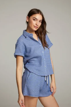 Flash Sale Chaser Brand Key West Cobalt Blue Button Down Top