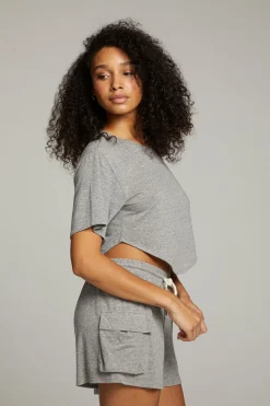 Sale Chaser Brand Kylie Streaky Grey Tee