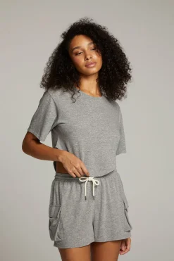 Sale Chaser Brand Kylie Streaky Grey Tee