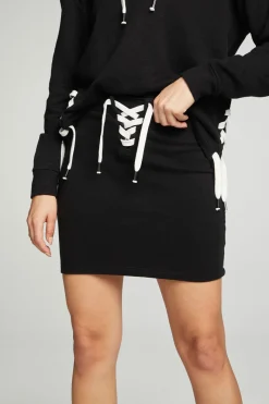 Online Chaser Brand Lace Up Mini Skirt
