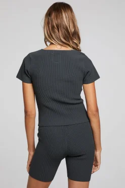 Store Chaser Brand Leah Black Licorice Tee