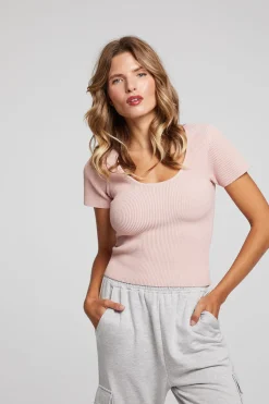 Best Sale Chaser Brand Leah Peach Whip Tee