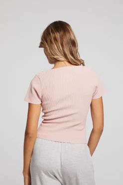 Best Sale Chaser Brand Leah Peach Whip Tee