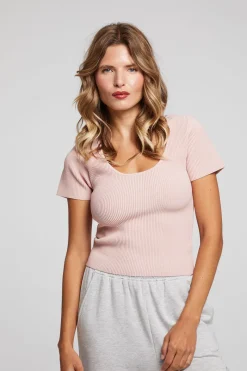 Best Sale Chaser Brand Leah Peach Whip Tee