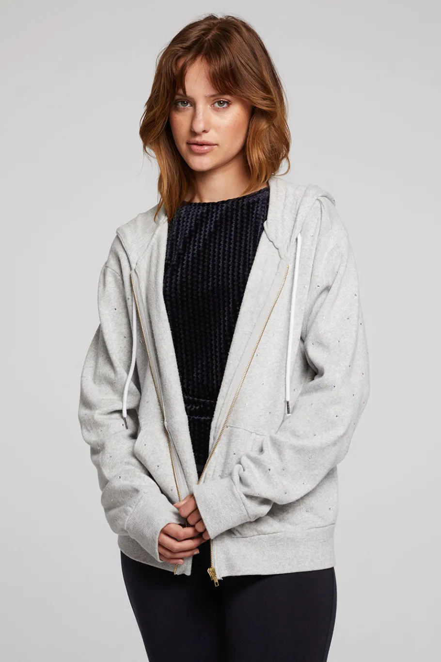 Clearance Chaser Brand Lex Heather Grey Zip Up Hoodie