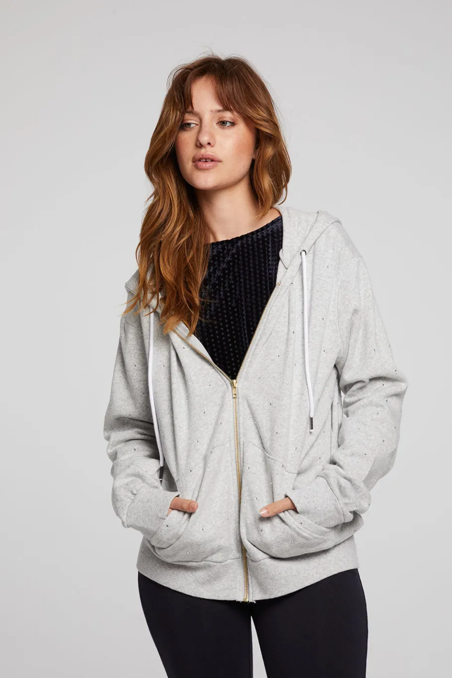 Clearance Chaser Brand Lex Heather Grey Zip Up Hoodie