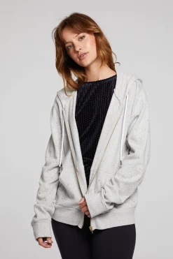 Clearance Chaser Brand Lex Heather Grey Zip Up Hoodie