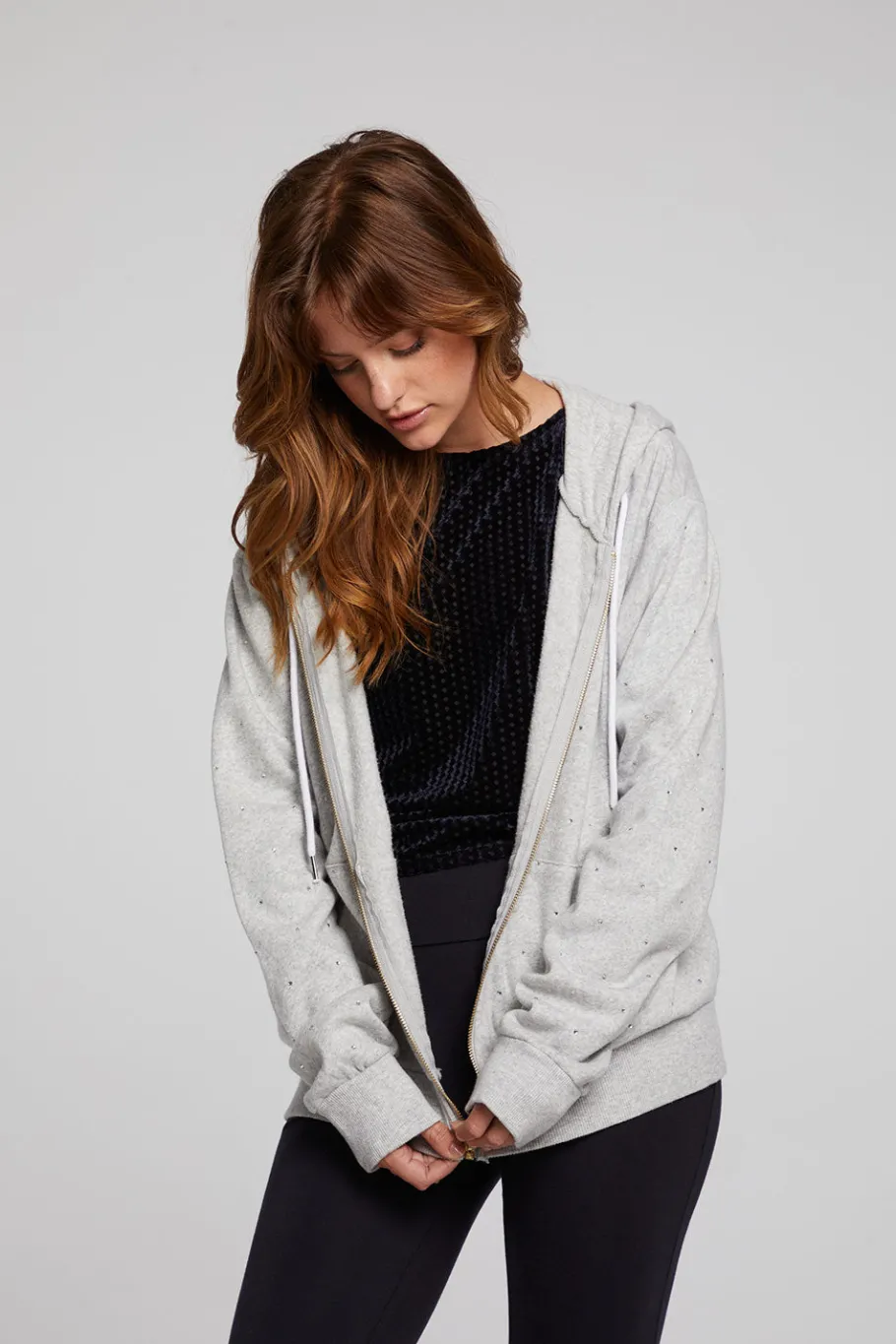 Clearance Chaser Brand Lex Heather Grey Zip Up Hoodie