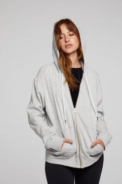 Clearance Chaser Brand Lex Heather Grey Zip Up Hoodie