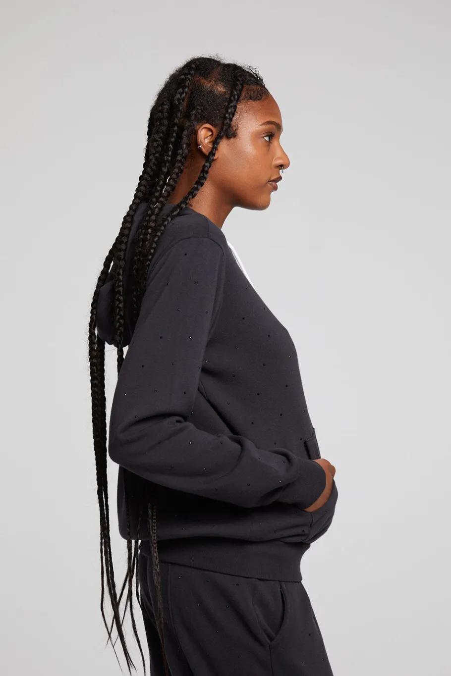 Outlet Chaser Brand Lex Licorice Zip Up Hoodie
