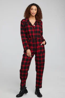 Store Chaser Brand Lexi Sunset Plaid Jumpsuit