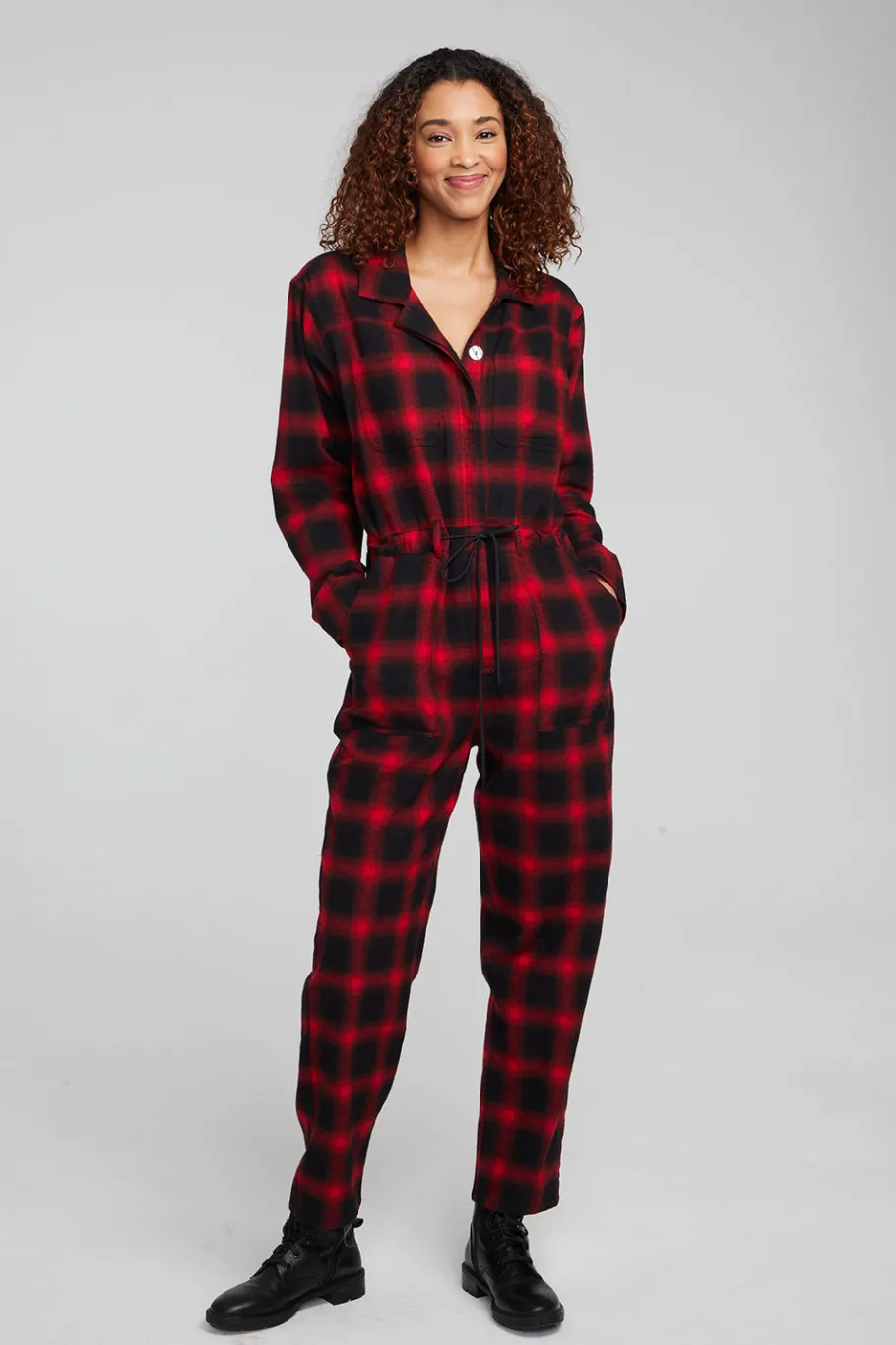 Store Chaser Brand Lexi Sunset Plaid Jumpsuit