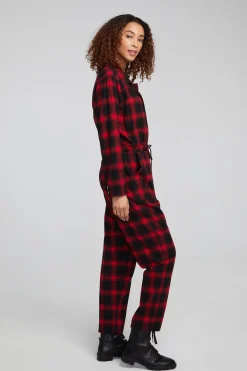 Store Chaser Brand Lexi Sunset Plaid Jumpsuit