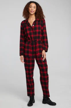 Store Chaser Brand Lexi Sunset Plaid Jumpsuit