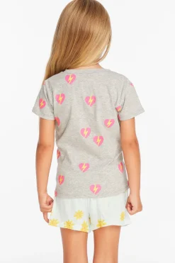 Flash Sale Chaser Brand Lightning Heart Girls Tee