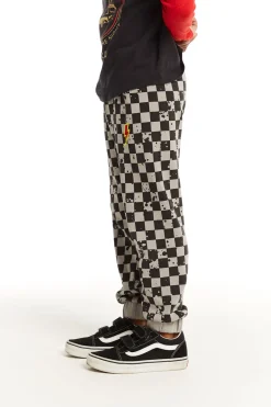 Hot Chaser Brand Lightning Splatter Checker Joggers