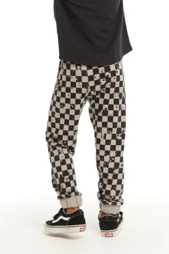 Hot Chaser Brand Lightning Splatter Checker Joggers