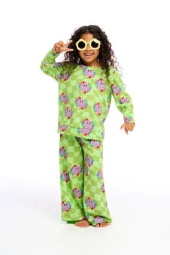 New Chaser Brand Lime Checkered Daisy