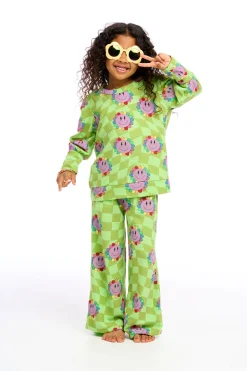 New Chaser Brand Lime Checkered Daisy