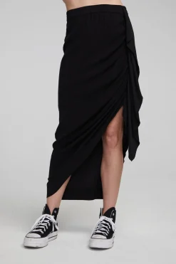 Hot Chaser Brand Lindsay Shadow Black Midi Skirt