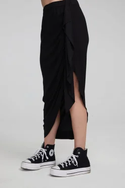 Hot Chaser Brand Lindsay Shadow Black Midi Skirt