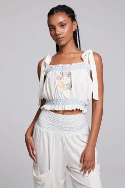 Discount Chaser Brand Lirhetta Floral Bouquet Embroidery Crop Top