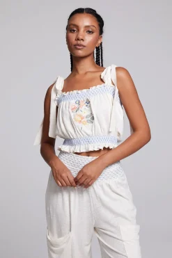 Discount Chaser Brand Lirhetta Floral Bouquet Embroidery Crop Top