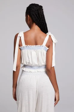 Discount Chaser Brand Lirhetta Floral Bouquet Embroidery Crop Top