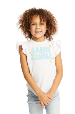 Cheap Chaser Brand Little Sister Flutter Sleeve Tee