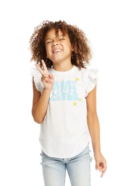 Cheap Chaser Brand Little Sister Flutter Sleeve Tee