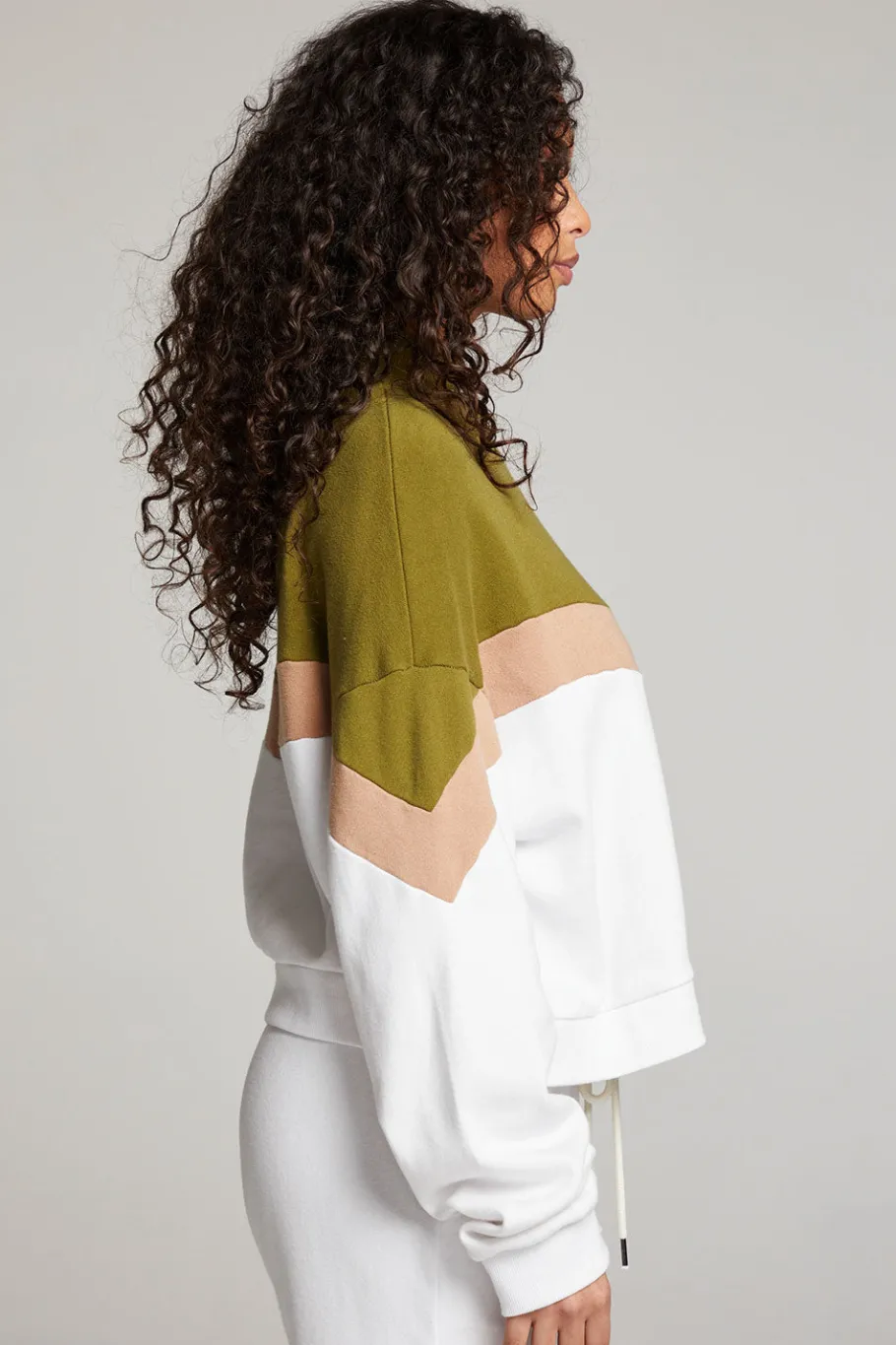 Cheap Chaser Brand Liz Sand Color Block Pullover