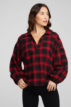 Cheap Chaser Brand Lola Sunset Plaid Blouse