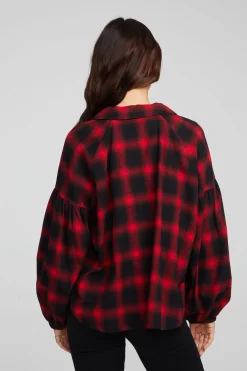 Cheap Chaser Brand Lola Sunset Plaid Blouse
