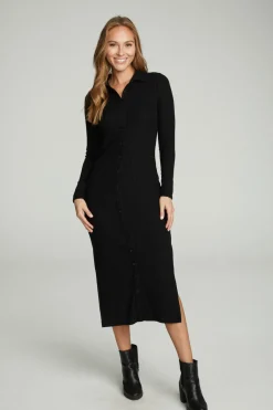 Store Chaser Brand Long Sleeve Button Down Collar Dress