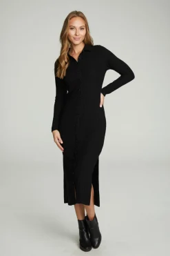 Store Chaser Brand Long Sleeve Button Down Collar Dress