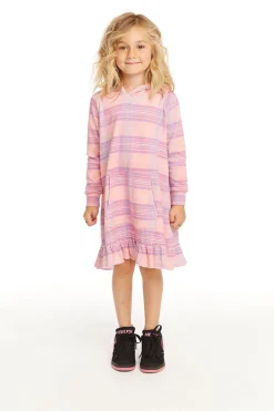Best Sale Chaser Brand Long Sleeve Cotton Candy Plaid Dress
