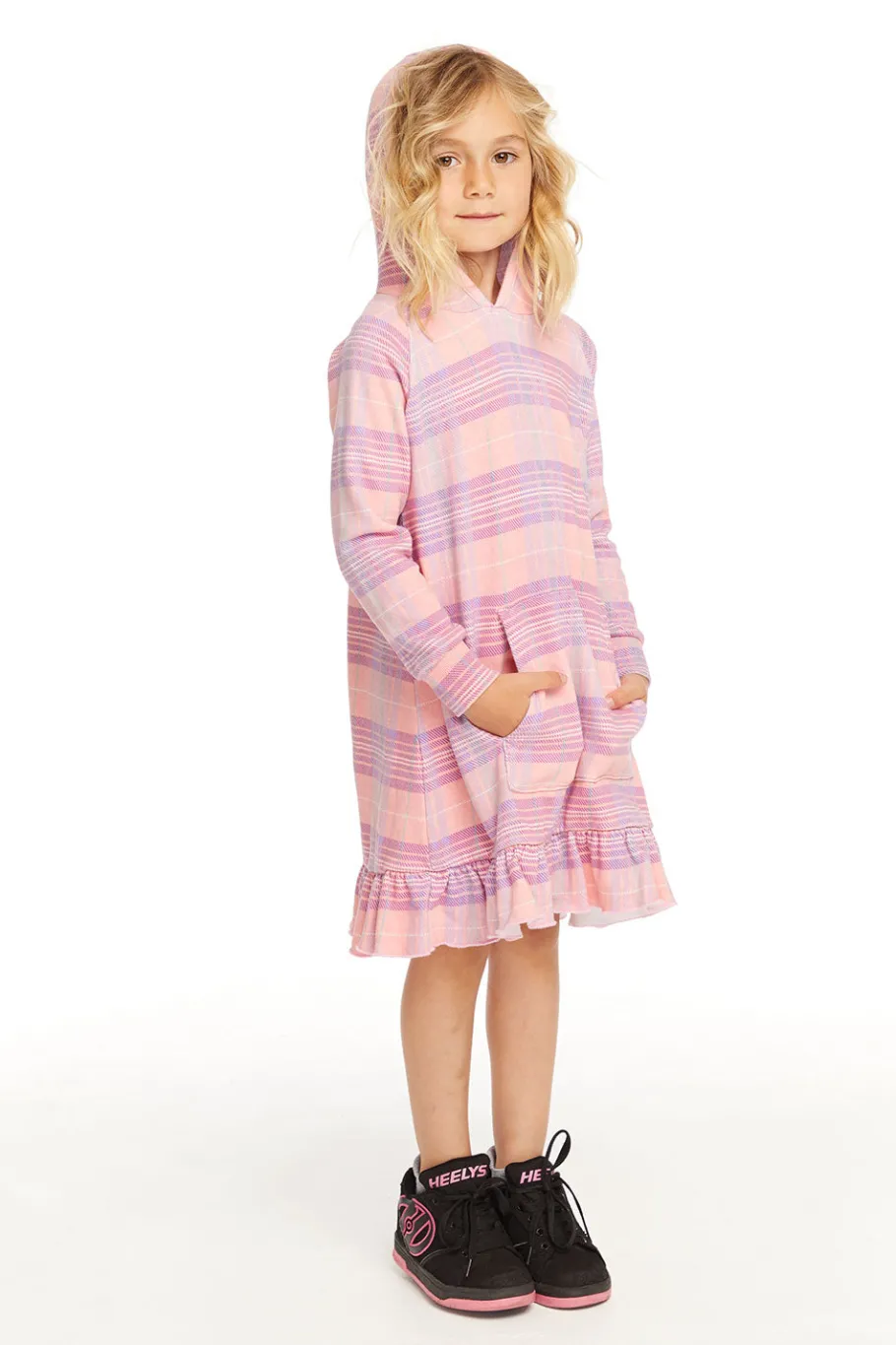 Best Sale Chaser Brand Long Sleeve Cotton Candy Plaid Dress