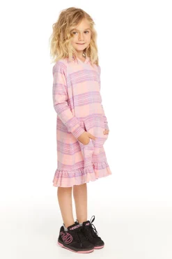Best Sale Chaser Brand Long Sleeve Cotton Candy Plaid Dress