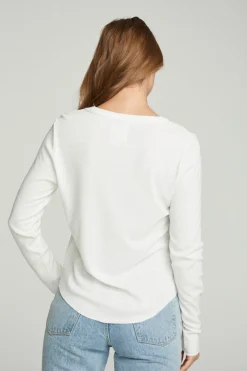 Sale Chaser Brand Long Sleeve Crew Neck Shirttail Tee