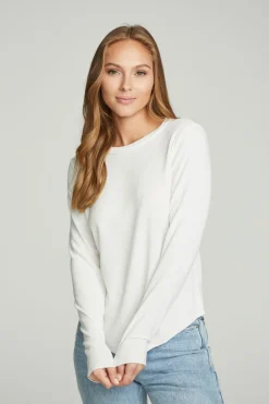 Sale Chaser Brand Long Sleeve Crew Neck Shirttail Tee