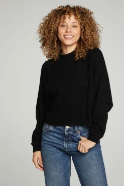 Shop Chaser Brand Long Sleeve Cropped Mock Neck Raglan Tee