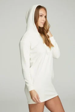Discount Chaser Brand Long Sleeve Hoodie Dress