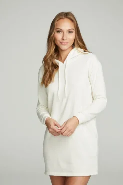 Discount Chaser Brand Long Sleeve Hoodie Dress