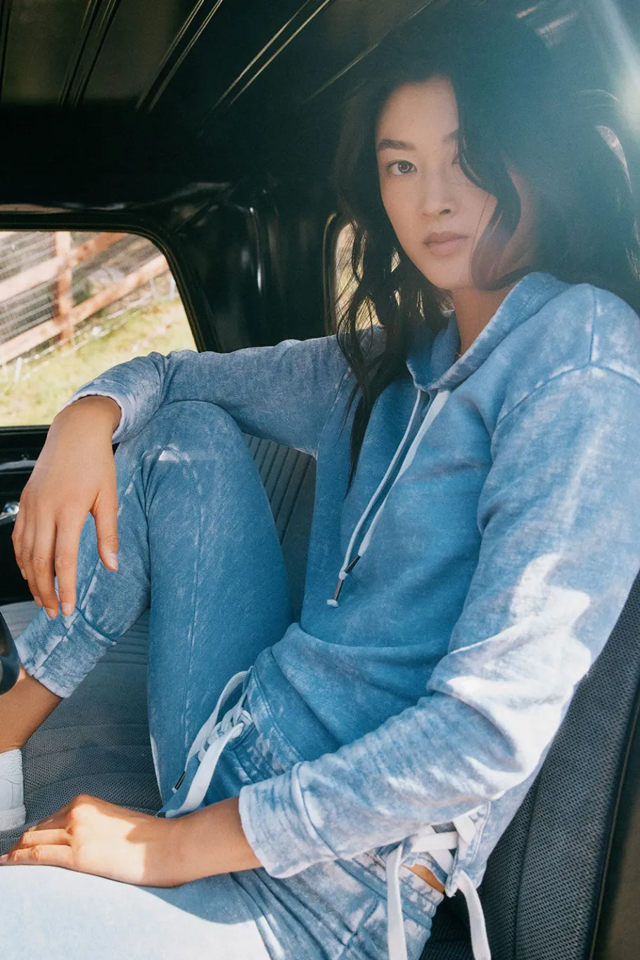 Discount Chaser Brand Long Sleeve Hoodie With Lace Up Sides