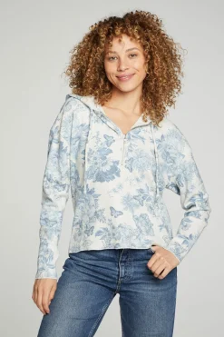 Best Chaser Brand Long Sleeve Semi Cropped Zip Front Hoodie