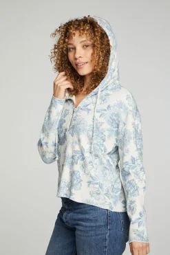 Best Chaser Brand Long Sleeve Semi Cropped Zip Front Hoodie
